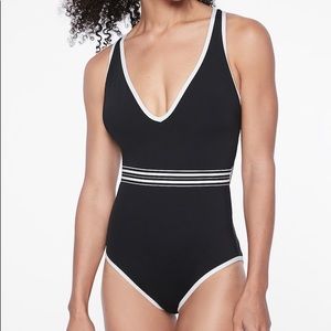 Athleta Gold Coast Solid One Piece Black NWT XS